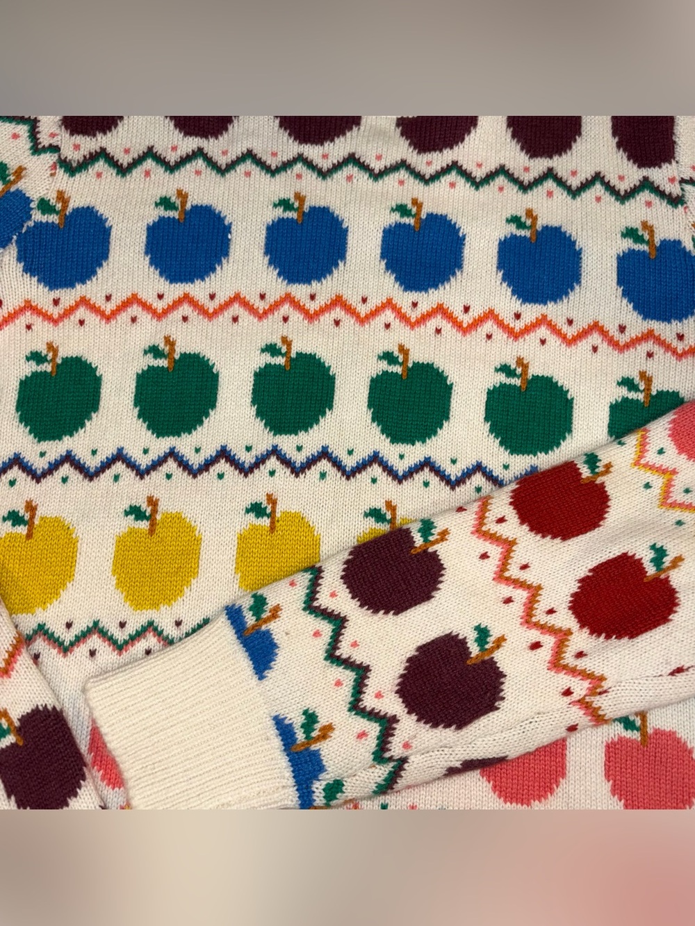 Boden Fair Isle Apple Sweater, Size Small - Picture 8 of 13